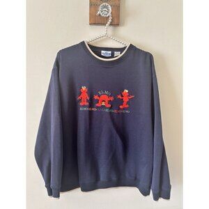 Vintage Sesame Street Womens Size XL Elmo Embroidered Blue Sweatshirt